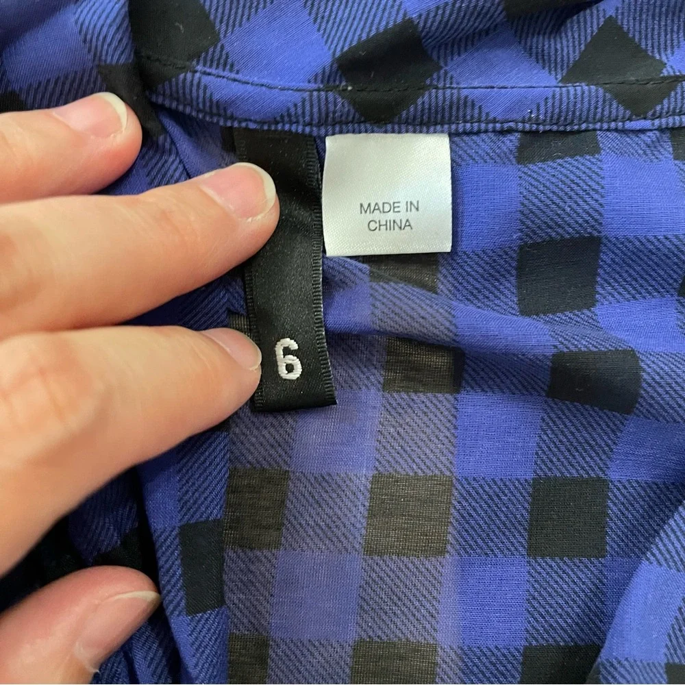 💗 H&M Purple Gingham Blouse - Picture 4 of 7